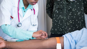 Sickle cell disease: Test: preparing to draw blood 1050865806