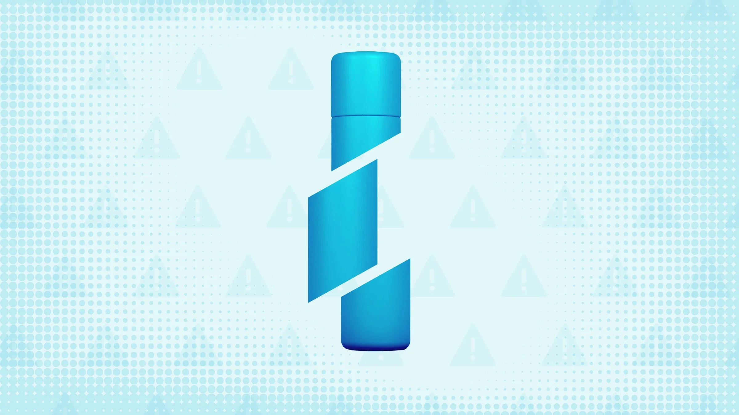 In the center of a teal-blue background with texture and warning sign pattern is a blue gel cream bottle cut into thirds.
GoodRx Health