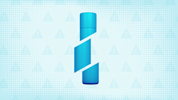 In the center of a teal-blue background with texture and warning sign pattern is a blue gel cream bottle cut into thirds.
GoodRx Health