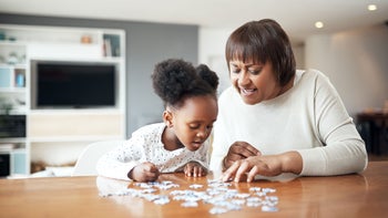 Health: Neurological: woman child puzzle 1173335617
