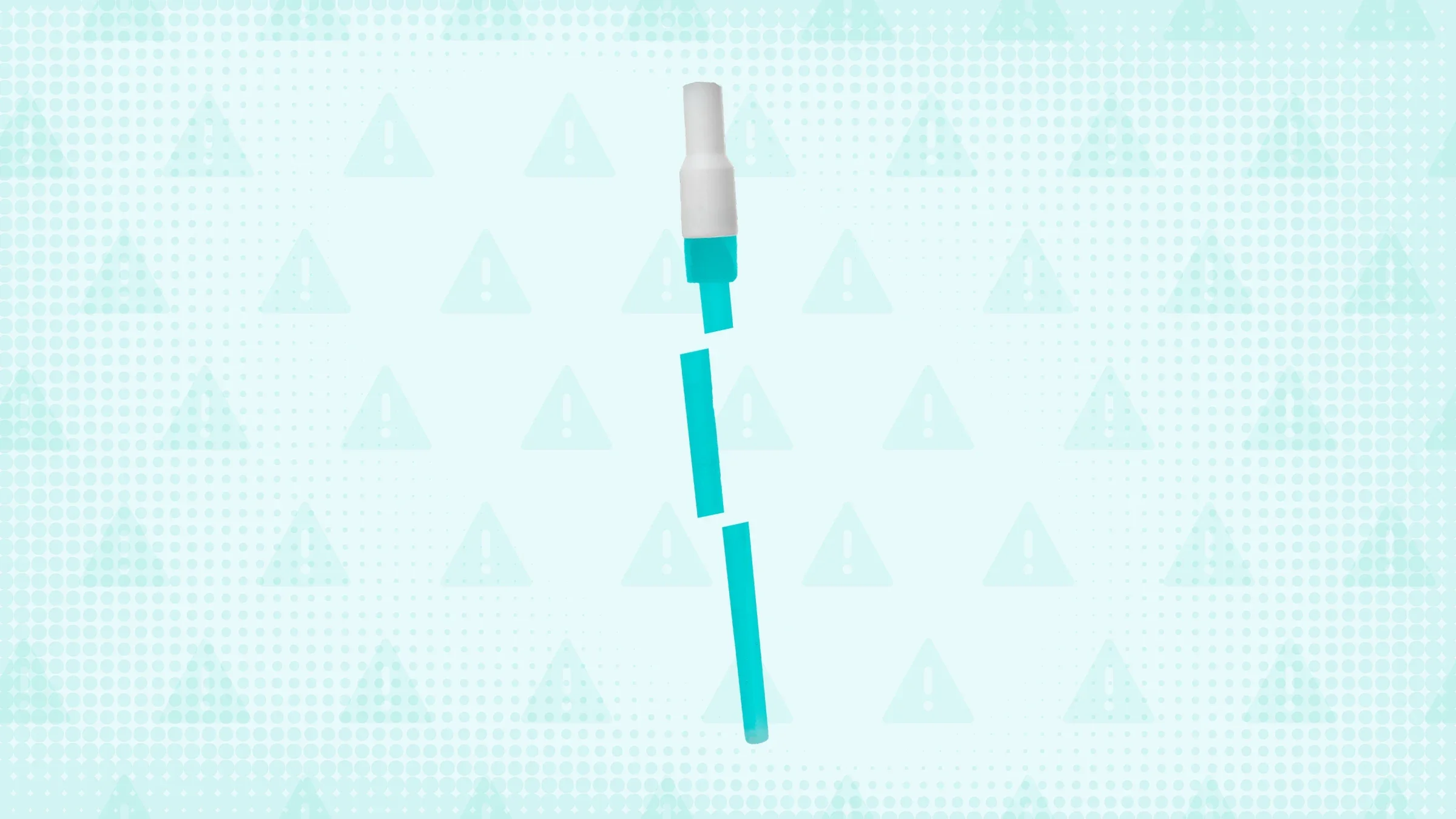 Teal textured background with warning sign pattern. In the center is a Flumist vial cut into thirds.
GoodRx Health
