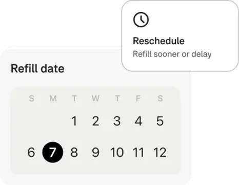 Calendar interface for medication refill scheduling