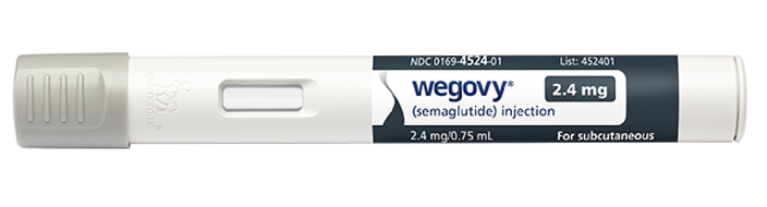 Official black-label Wegovy pen product shot.