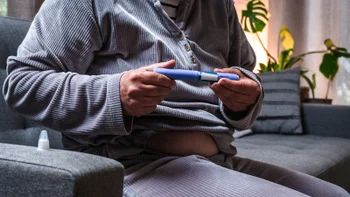 High-cholesterol: adult preparing to inject semaglutide 2238129202