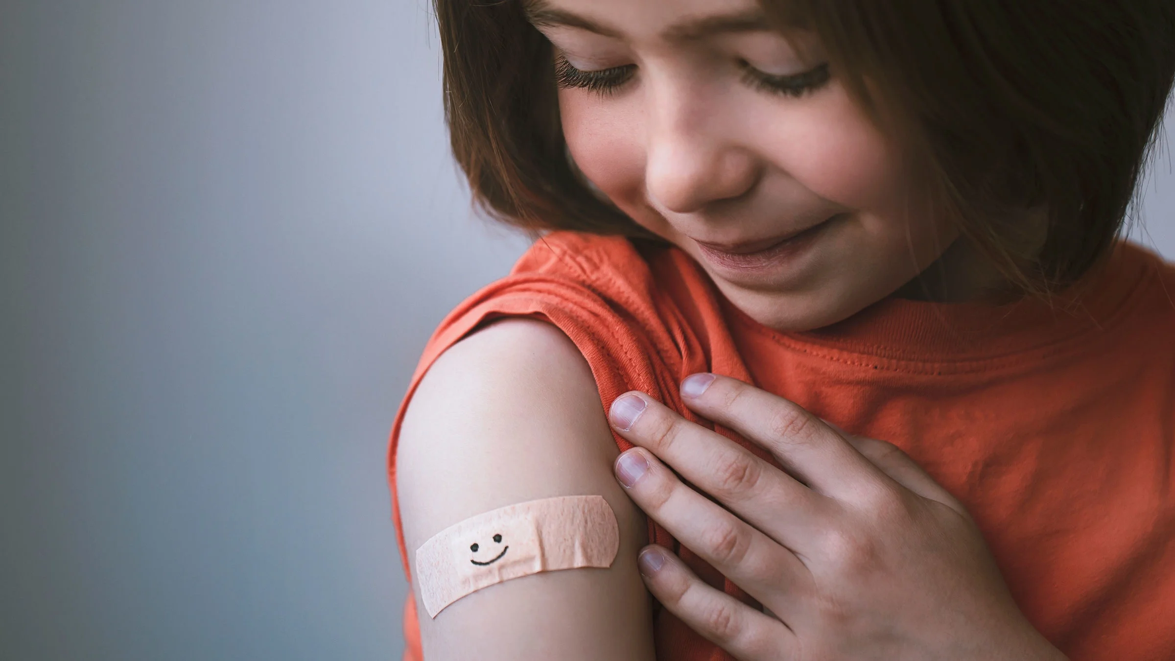 A child just got a shot.