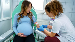 A nurse draws blood from a pregnant woman.
bluecinema/E+ via Getty Images