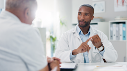 Doctor discusses treatment plan with patient.
Jacob Wackerhausen/iStock via Getty Images Plus