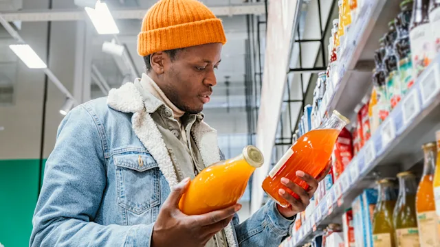 diet-nutrition: man buying juice 1322883385