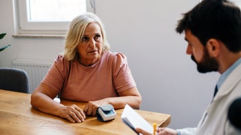 Prediabetes: senior woman talks with doctor 1359152723