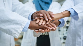 Health: Psoriatic arthritis: closeup group of people hands together 1302453852