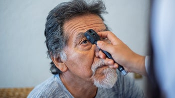 Health: Eye: older man eye check 1311708801
