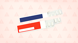 Light red background with overlayed warning sign pattern in darker red. In the center is a blue, red, and white pill box with a blister pack peaking out that is cut up into three sections.
GoodRx Health