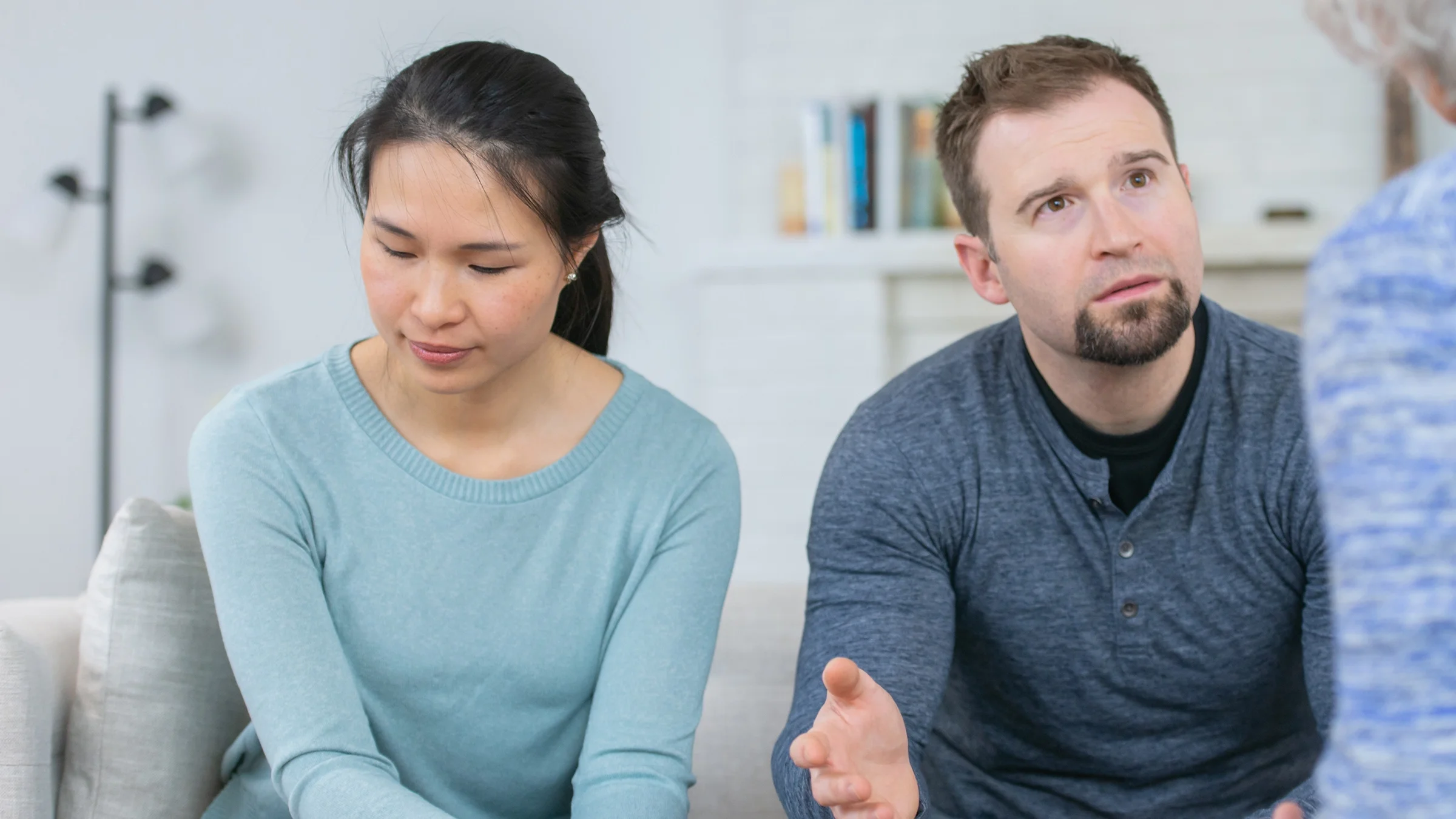 Couple at therapy together during a divorce.