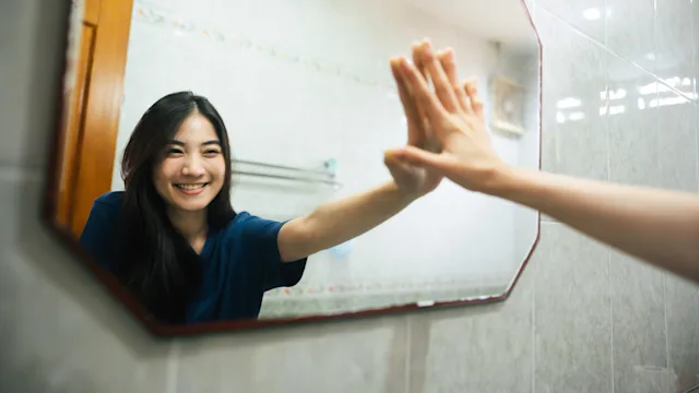 Anxiety: Coping: pep talk in mirror 1276364966