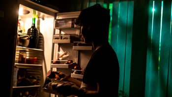 Heartburn: Food and meds: opening fridge grabbing food-1170051046