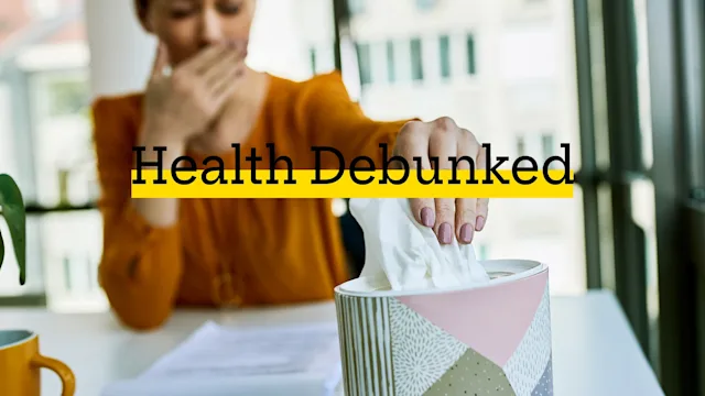 Infection: Green mucus: debunked woman with tissue 1218726915