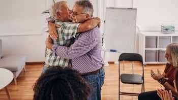 Health: Alcohol use disorder: mens support group hug 1338662006