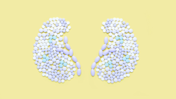 Pills form the shape of kidneys against a yellow background.
Iryna Kaliukina/iStock via Getty Images