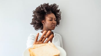 Gut health: woman gluten allergy 1356153416