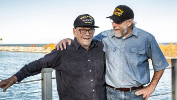 Health: Hepatitis C: portrait of two veterans on the water-827830192