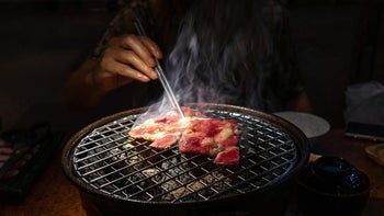Diet and nutrition: closeup grilling korean bbq 1147918124