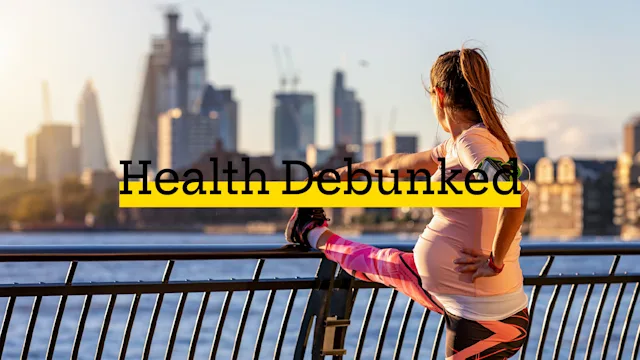 pregnant woman stretching after run near city-1061673680