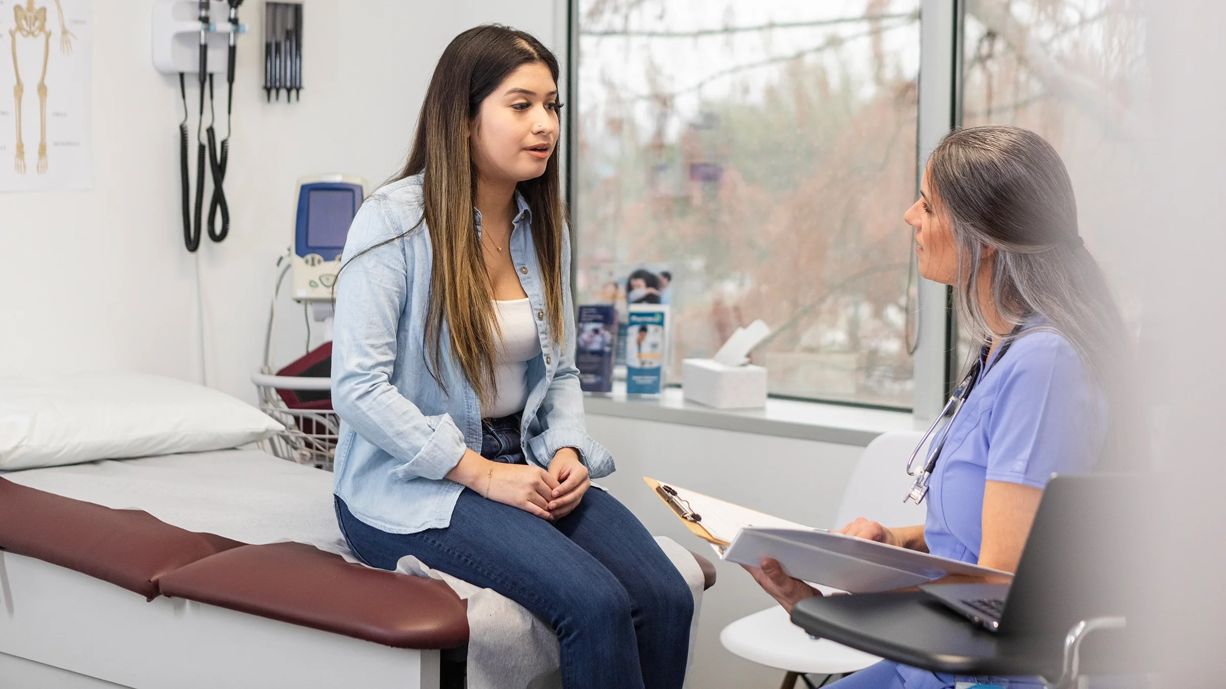 Woman at medical appointment.