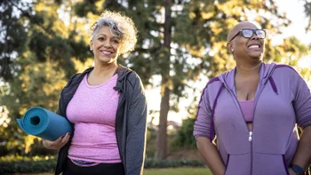 Movement exercise: friends doing yoga 1300215195