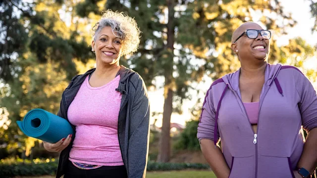 Movement exercise: friends doing yoga 1300215195