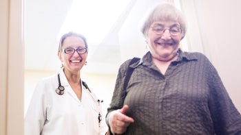 HCP: Efficiency: doctor and patient exiting exam room 619656430