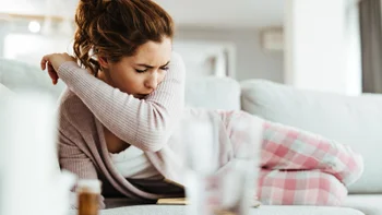 Health: COVID: coughing into elbow 1218917407