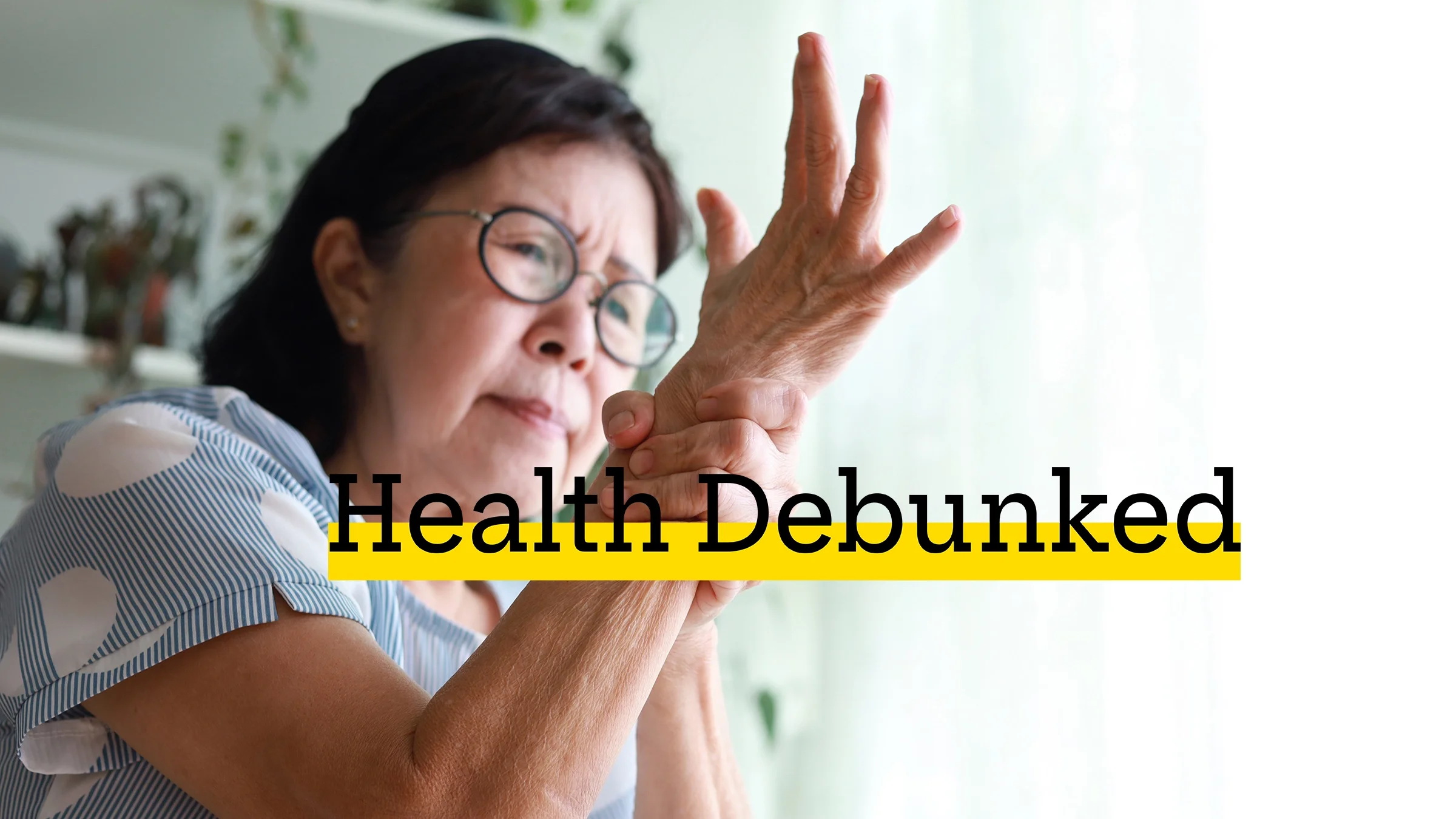 A woman holds her wrist as she experiences joint pain. Collagen supplements may help reduce joint pain, but research on their effectiveness is still limited.