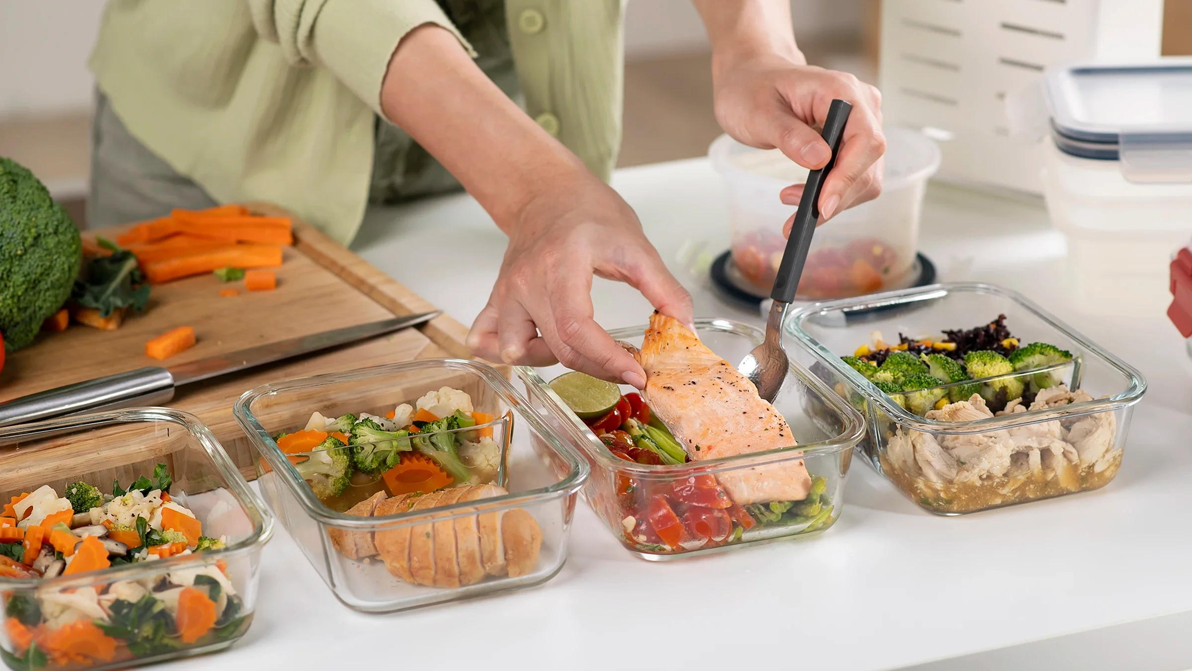 Close-up meal prep at home