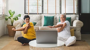 Health: Senior health: senior couple exercise 1248192376