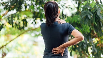 Muscle relaxants: neck back pain from behind-1317468898
