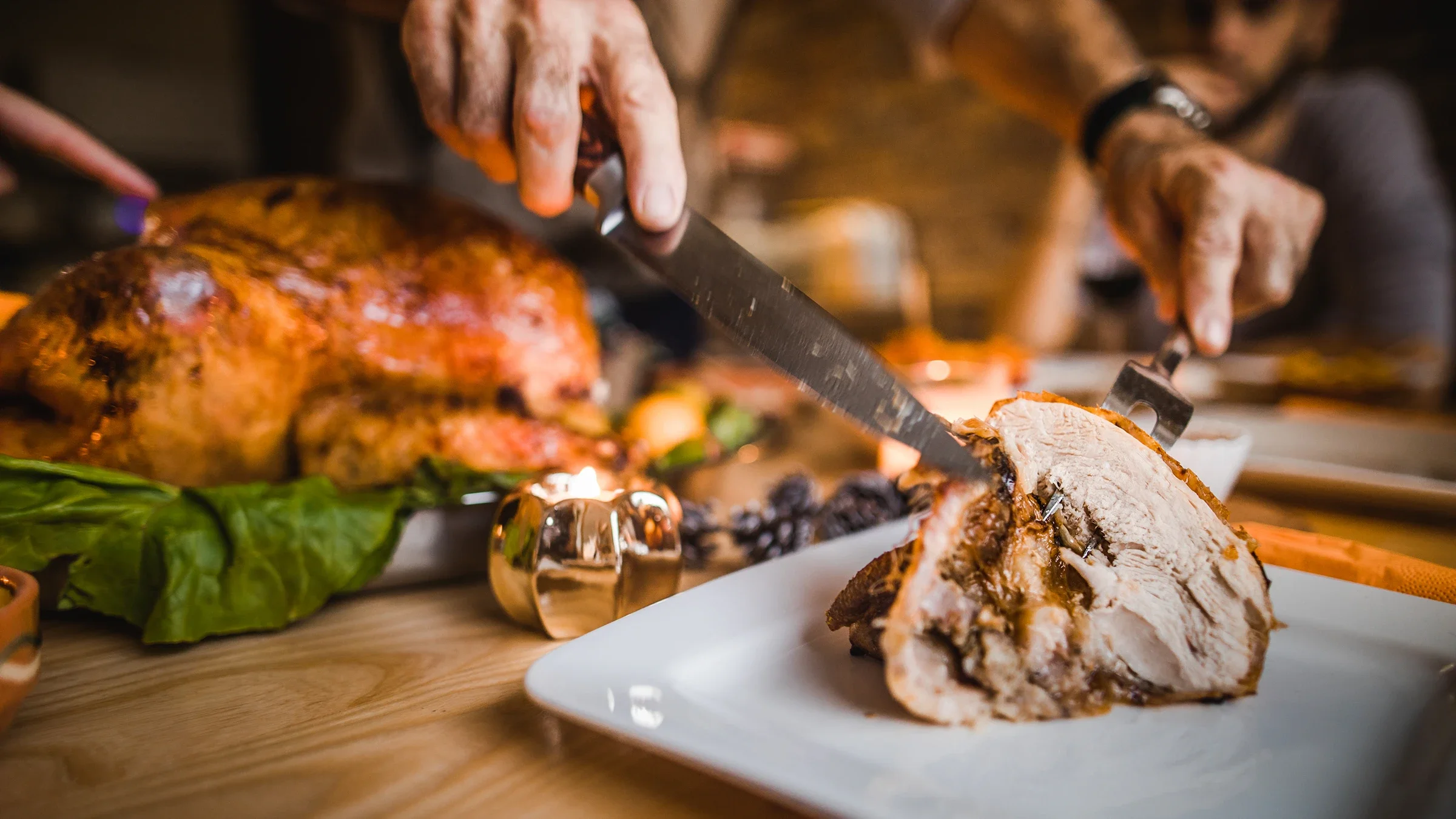 diet-nutrition: closeup carving turkey 1160704991