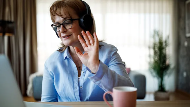 Health: Mental health: woman on video call 1352133527