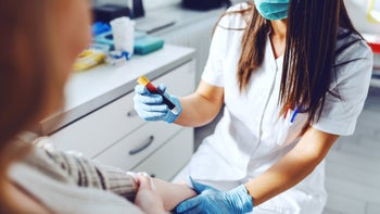 HIV: after drawing blood 1183904031