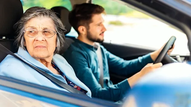 Senior health: Grandparent in passenger seat 1249775975
