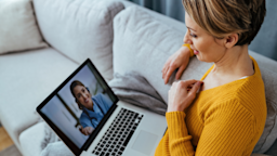 Woman having a telehealth call with her doctor from her home.
Drazen Zigic/iStock via Getty Images Plus
