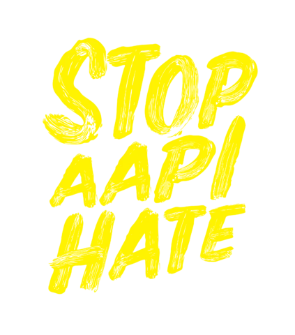 Yellow STOP AAPI HATE logo