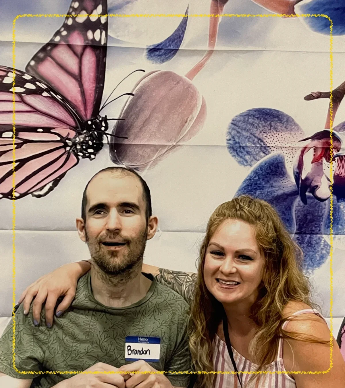 Kris Armstrong is pictured in a snapshot with her ex-husband, Brandon Smith, who suffered a brain injury.
