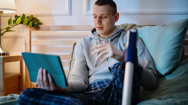 mental health: disabled man in therapy session 1384762280