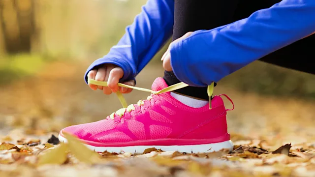 Musculoskeletal: Zero-drop sneakers: closeup tying sneaker 459064179
