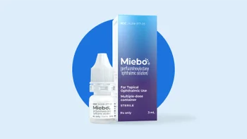 Miebio: miebo on blue background Courtesy of Bausch Lomb