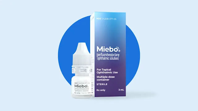 Miebio: miebo on blue background Courtesy of Bausch Lomb