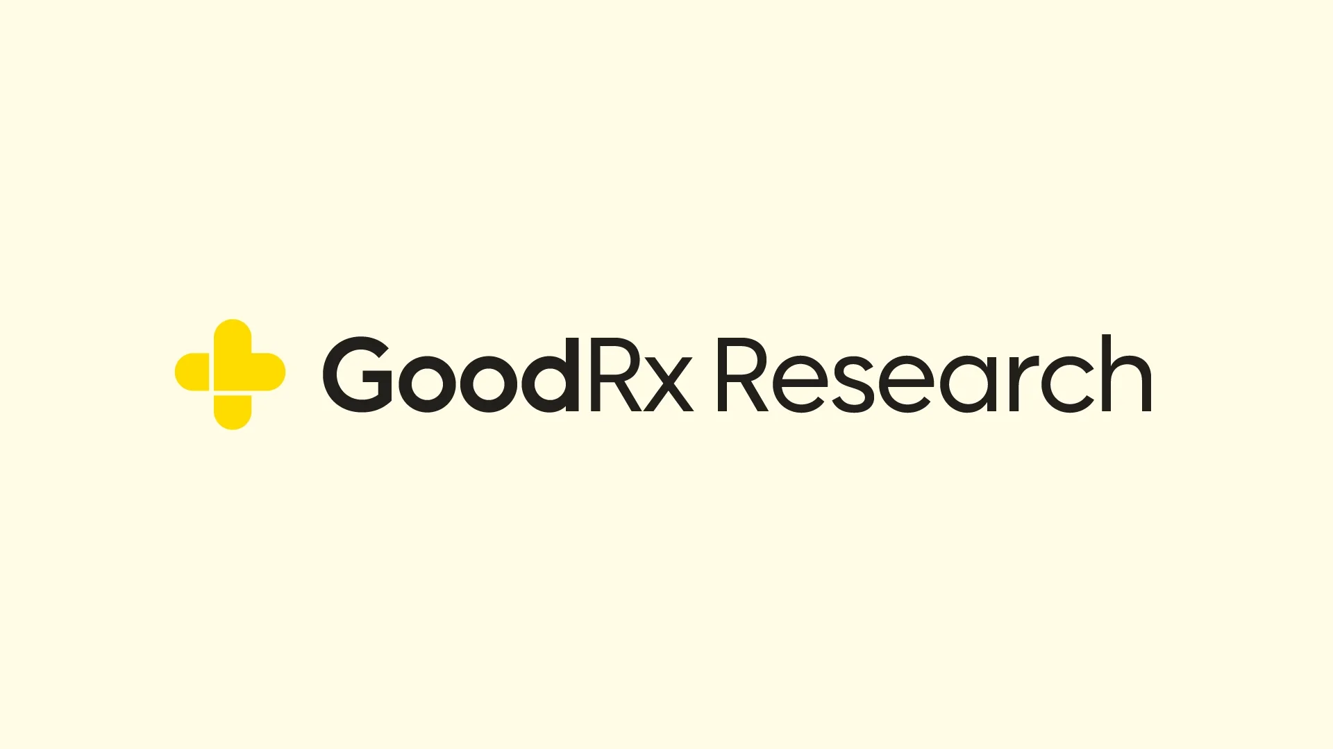 GoodRx Research logo: Yellow plus sign or cross icon with the wordmark below that reads "GoodRx Research."