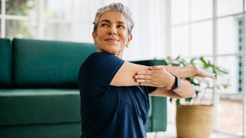 Health: Kesimpta: senior woman arm stretch 1487464848