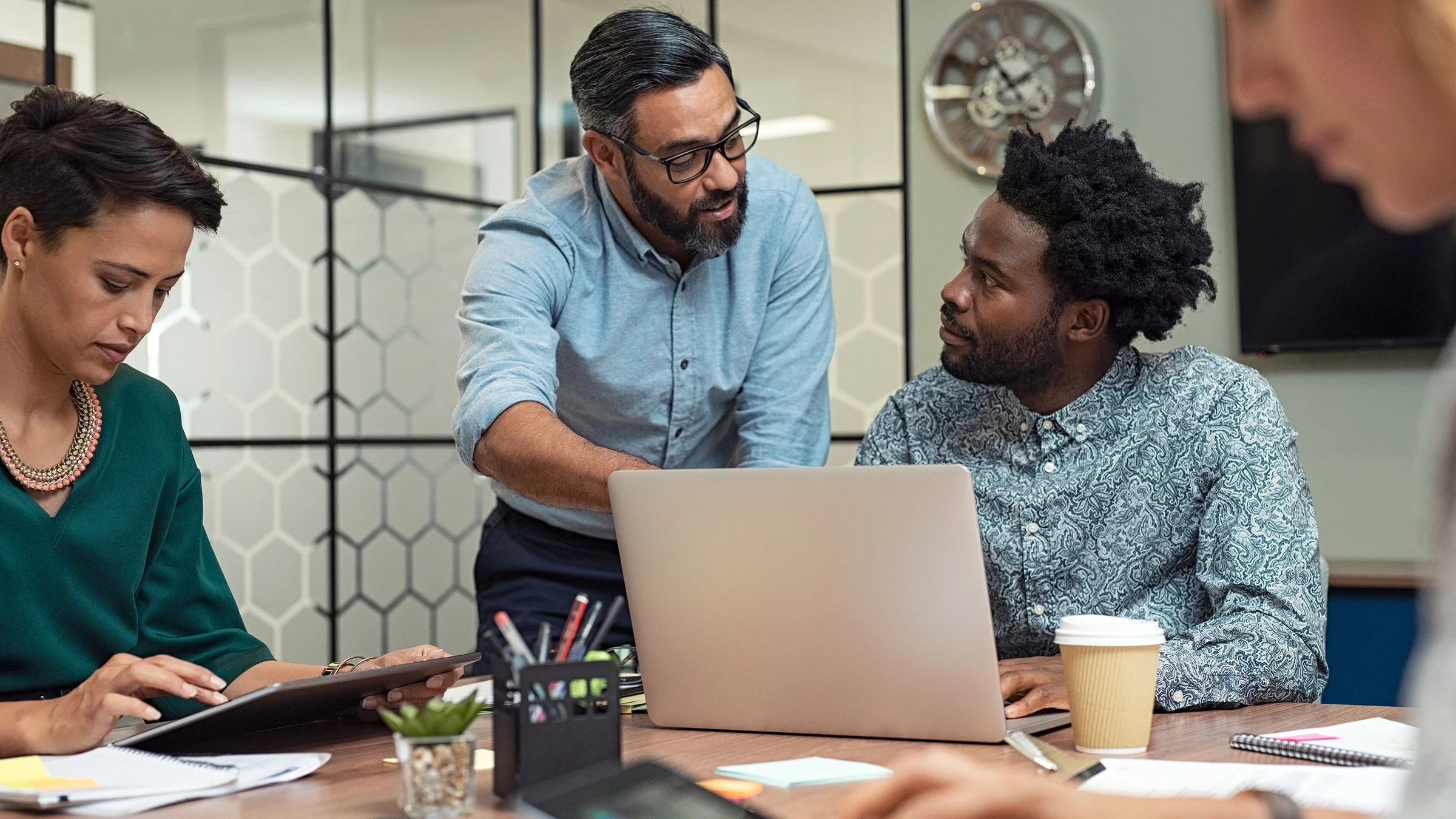 Business people working in a conference room