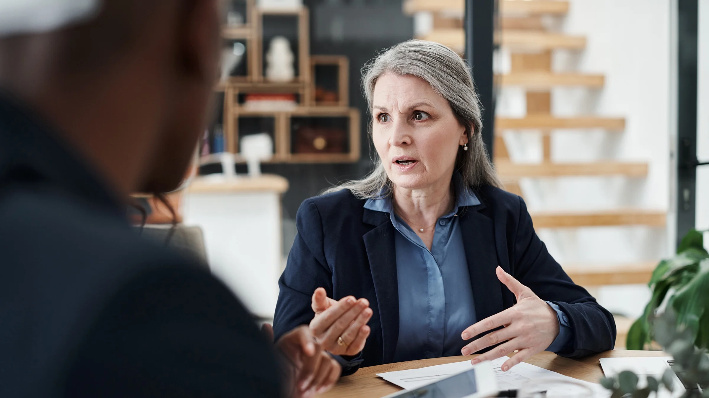 An accountant meets with a client.